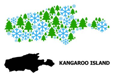 Kar ve Firavun Ormanı ile Kanguru Adası Kış Mozaik Haritası