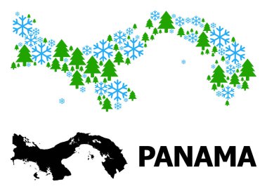 Kar Taneleri ve Firavun Ormanı ile Panama Kış Mozaik Haritası