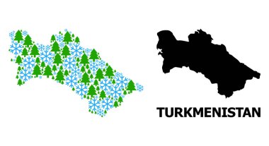 Kartaneleri ve firavun ağaçlarından oluşan Türkmenistan Kış Kompozisyon Haritası