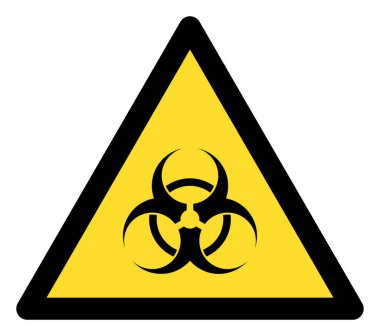 Biyolojik Tehlike Uyarı Düz Simge Raster