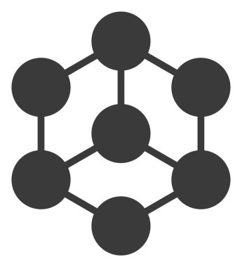 Blok zinciri Düğümleri Düz Simge Raster