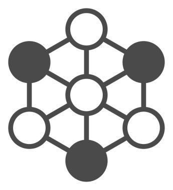 Blokzinciri V2 Düz Simge İllüstrasyonu