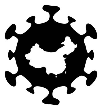 Çin Gribi Virüsü Düz Simgesi