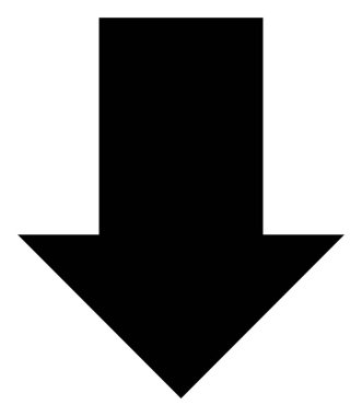 Düş Oku Düz Simge Raster