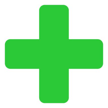 Yeşil Haç Düz Simge İllüstrasyonu