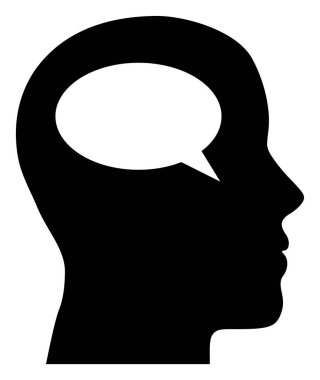 Düz Simge Simgesi Düşünme