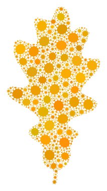 Meşe Yaprağı Kapağı Virüs Kolajı Enfeksiyon Malzemeleri Simgesi