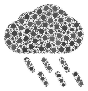 Enfeksiyon elementli Covid Virüs Kolajı Simgesi Yağmuru