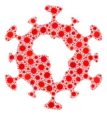 Enfeksiyon elementli Afrika Koronavirüsü Mozaik Simgesi