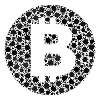 Bitcoin Coronavirüs Bileşimi Enfeksiyon Malzemeleri Simgesi