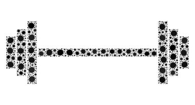 Barbell Coronavirus Enfeksiyon Elementleriyle Kolaj Simgesi