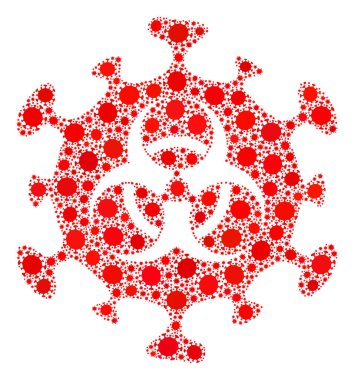 Biyolojik Tehlike Coronavirüs Enfeksiyon Malzemeleri Mozaik Simgesi