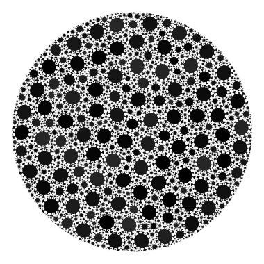 Enfeksiyon Ögeleri ile Coronavirus Kolajı Simgesini Çembere Al