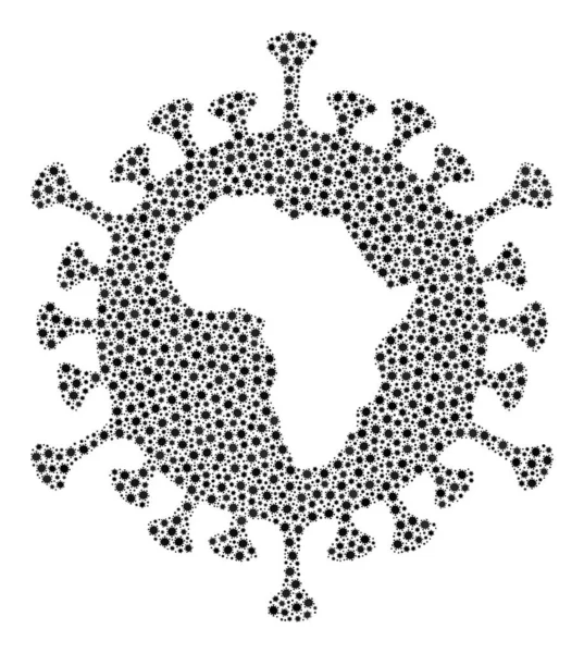Afrykański wirus kolażu ikona z Covid wirusów infekcji przedmiotów — Wektor stockowy
