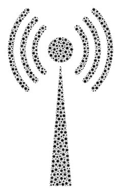 Koronavirüs enfeksiyonu elementli Radyo Kulesi Kompozisyon Simgesi