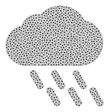 Coronavirüs Enfeksiyonlu Yağmur Kolajı Simgesi