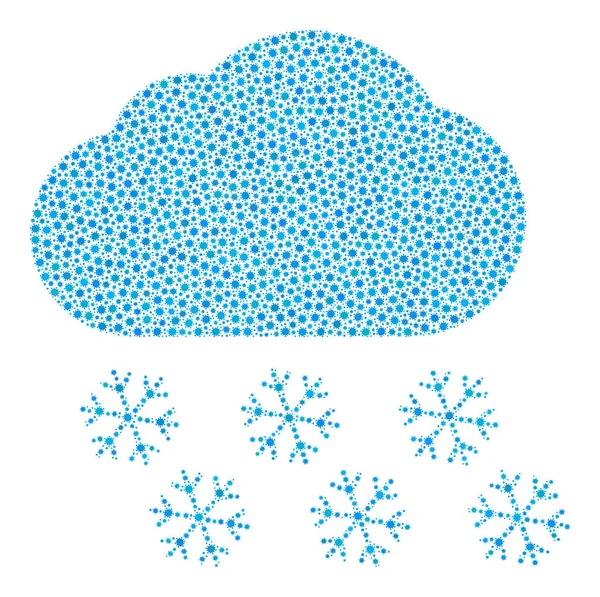 Icono de Composición de Nube de Nieve con Elementos de Infección por Virus Covid — Archivo Imágenes Vectoriales