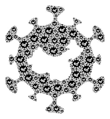 Çin Gribi Virüsü Simgesi Özyinelemeli Mozaiği