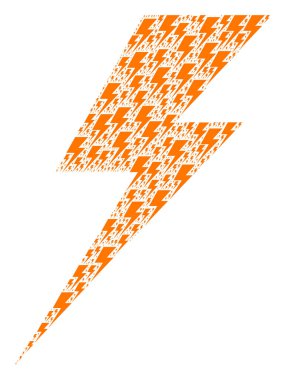 Elektrik Vuruşu Simgesi Fraktal Kolajı