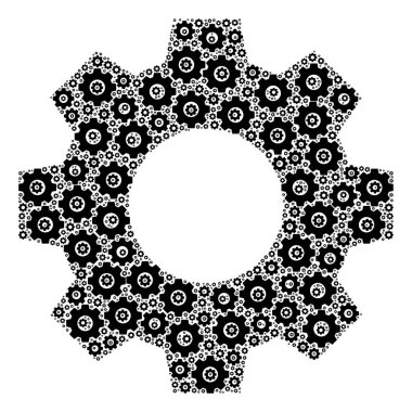 Dişli Simgesi Özyineleme Mozaiği