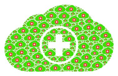 Tıbbi Bulut Simgesi Özyinelemeli Mozaiği