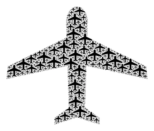 Rekurzní složení ikon letadla — Stockový vektor