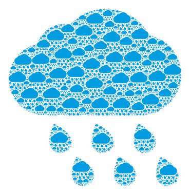 Yağmur Bulutu Simgesi Fraktal Kolajı