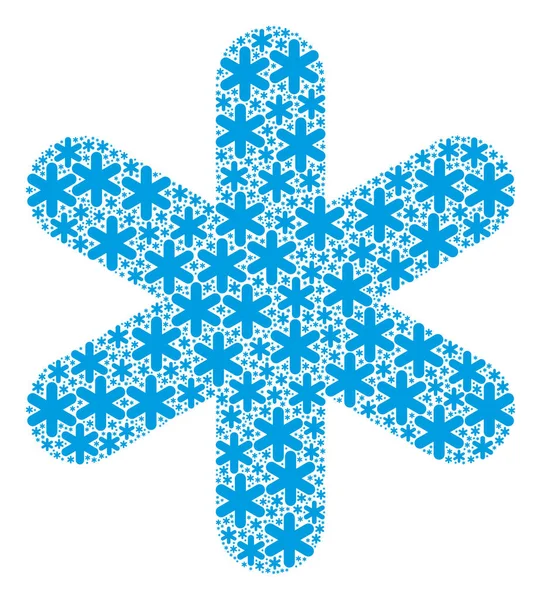 Eenvoudige Snowflake Icon Recursion Collage — Stockvector