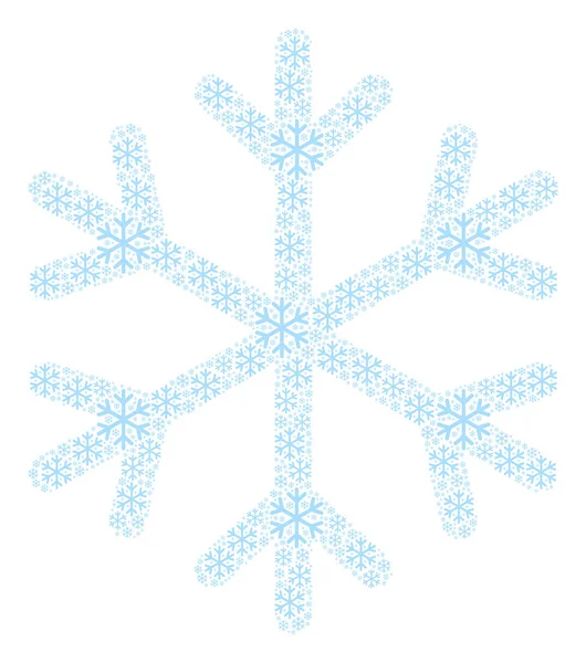 Fiocco di neve icona ricorsione Mosaico — Vettoriale Stock