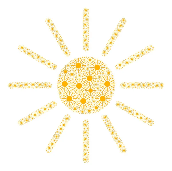 Sun Icon Recursive Mosaic — Stock Vector