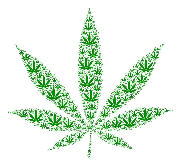 Cannabis Icon Recursión Composición — Vector de stock