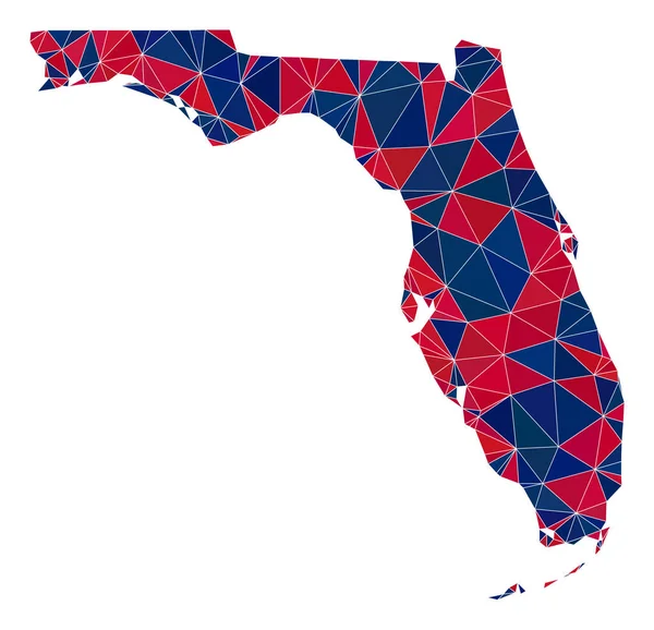 Карта штату Флорида в американських кольорах — стоковий вектор