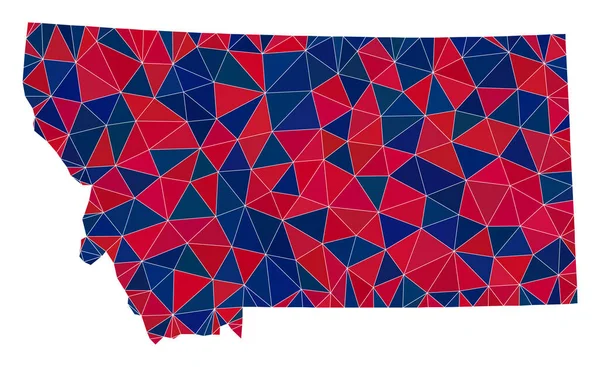 ( 영어 ) Triangle Mosaic Map of Montana State in American Colors — 스톡 벡터