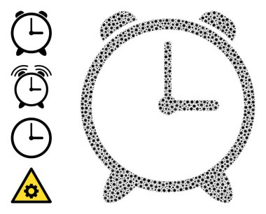 Küçük Virüs Enfeksiyonu Simgelerinin Alarm Saati Mozaiği