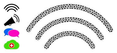 Küçük Virüs Enfeksiyonu Simgeli Wi-Fi Dalgaları