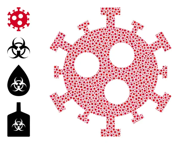 Covid-2019 Composition du virus avec des icônes d'infection par le virus Covid — Image vectorielle