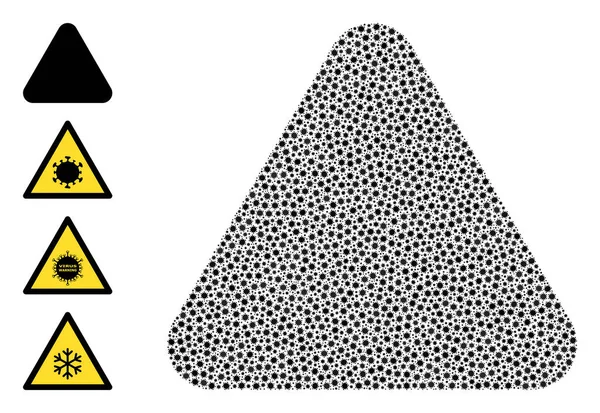 Collage Triángulo Redondeado de Iconos de Infección — Vector de stock