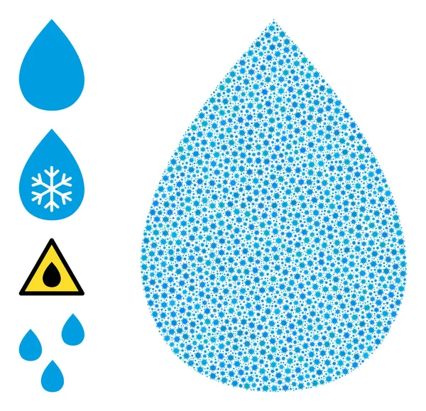 Colagem de gota de água de ícones de infecção pelo vírus —  Vetores de Stock