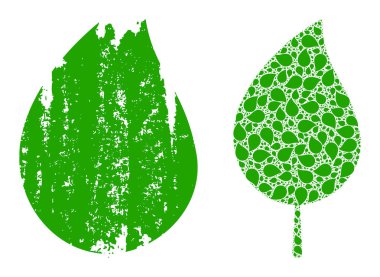 Çiçek Yaprak Simgesi Özyineleme ve Grunge Kalıplı Simge