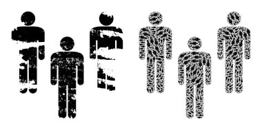 Halk Simge Fraktal Kolajı ve Grunge Desenli Simge