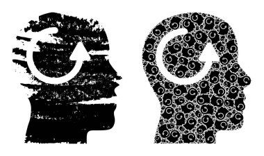 Simge Özyineleme Mozaiğini ve Grunge Dokulu Simgeyi hatırla