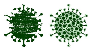 Kapsamlı Virüs Simgesi Özyinelemesi ve Grunge Kalıplı Simgesi