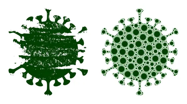 Kapsamlı Virüs Simgesi Özyinelemesi ve Grunge Kalıplı Simgesi