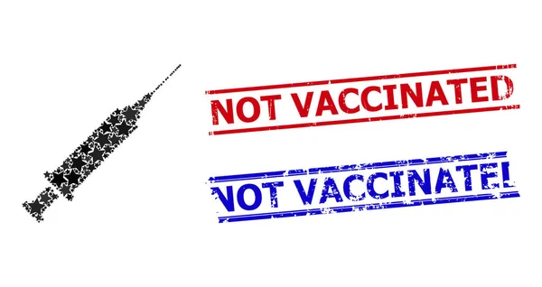 Siringa Star Mosaico e non vaccinati Guarnizioni di soccorso — Vettoriale Stock