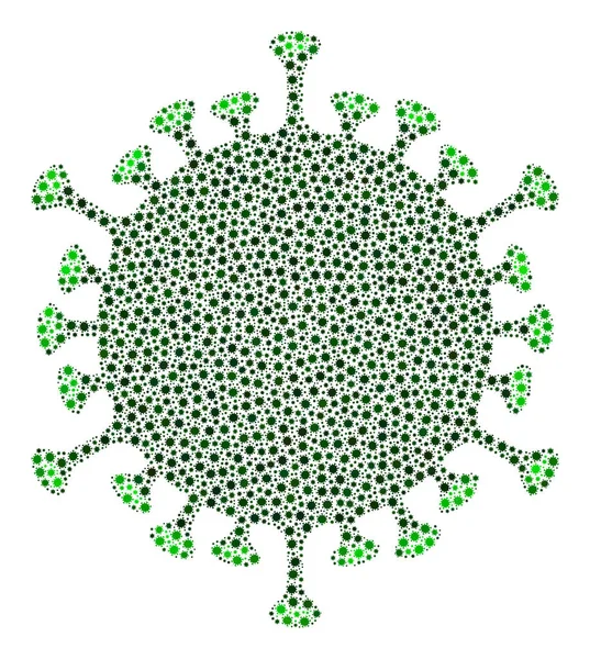 带有Covid病毒感染元素的Covid病毒马赛克图标 — 图库矢量图片