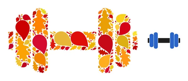 Lange halter herfst collage pictogram met herfstbladeren — Stockvector