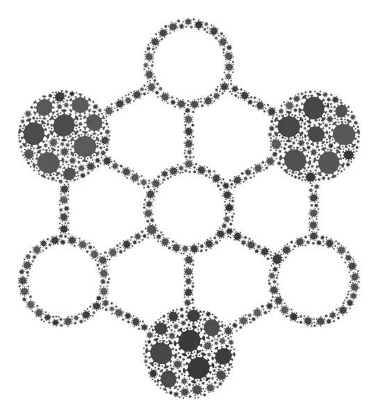 Enfeksiyon elementlerinin V2 Coronavirus Mozaik Simgesi — Stok fotoğraf