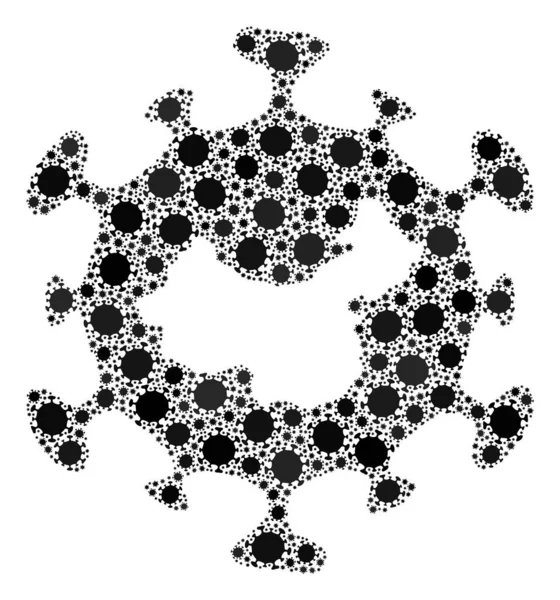 Κινέζικο Flu Virus Coronavirus Collage Εικονίδιο στοιχείων μόλυνσης — Φωτογραφία Αρχείου