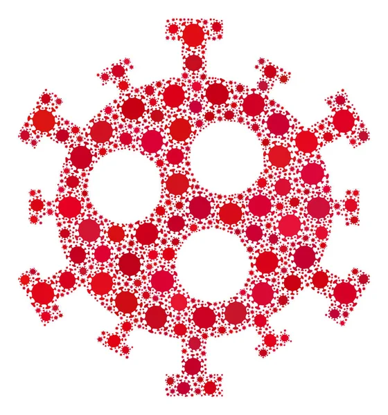 Εικονίδιο κολλαγόνου του ιού Covid-2019 Coronavirus με στοιχεία μόλυνσης — Φωτογραφία Αρχείου