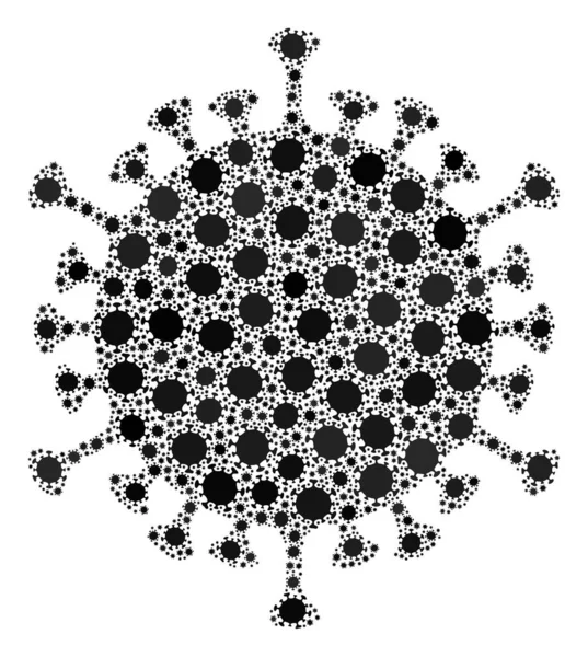 Covid Coronavirus Mosaic Icon with Infection Elements — Stock Photo, Image